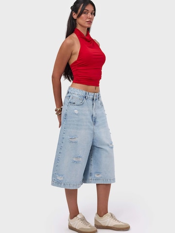 IT'S BASIC Baggy Jeans 'BERMUDA DENIM SHORT' in Blauw