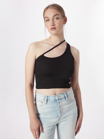 Misspap Top in Black: front