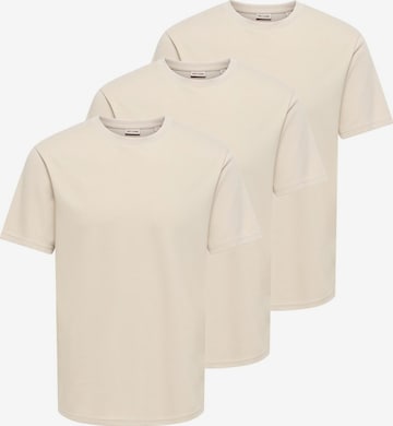 Only & Sons Shirt 'Caspian' in Beige: front