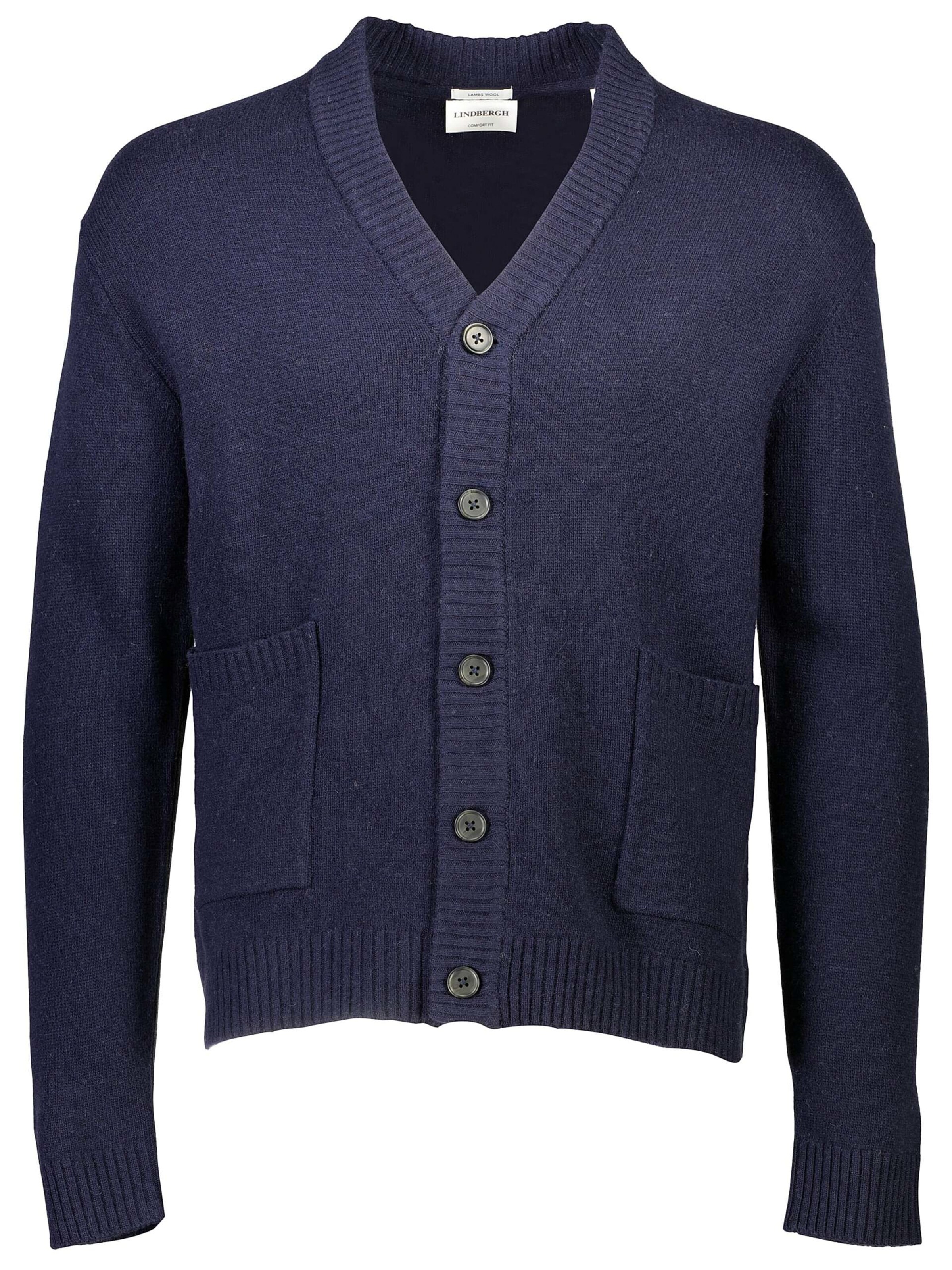 Lindbergh Gebreid vest in Blauw: voorkant