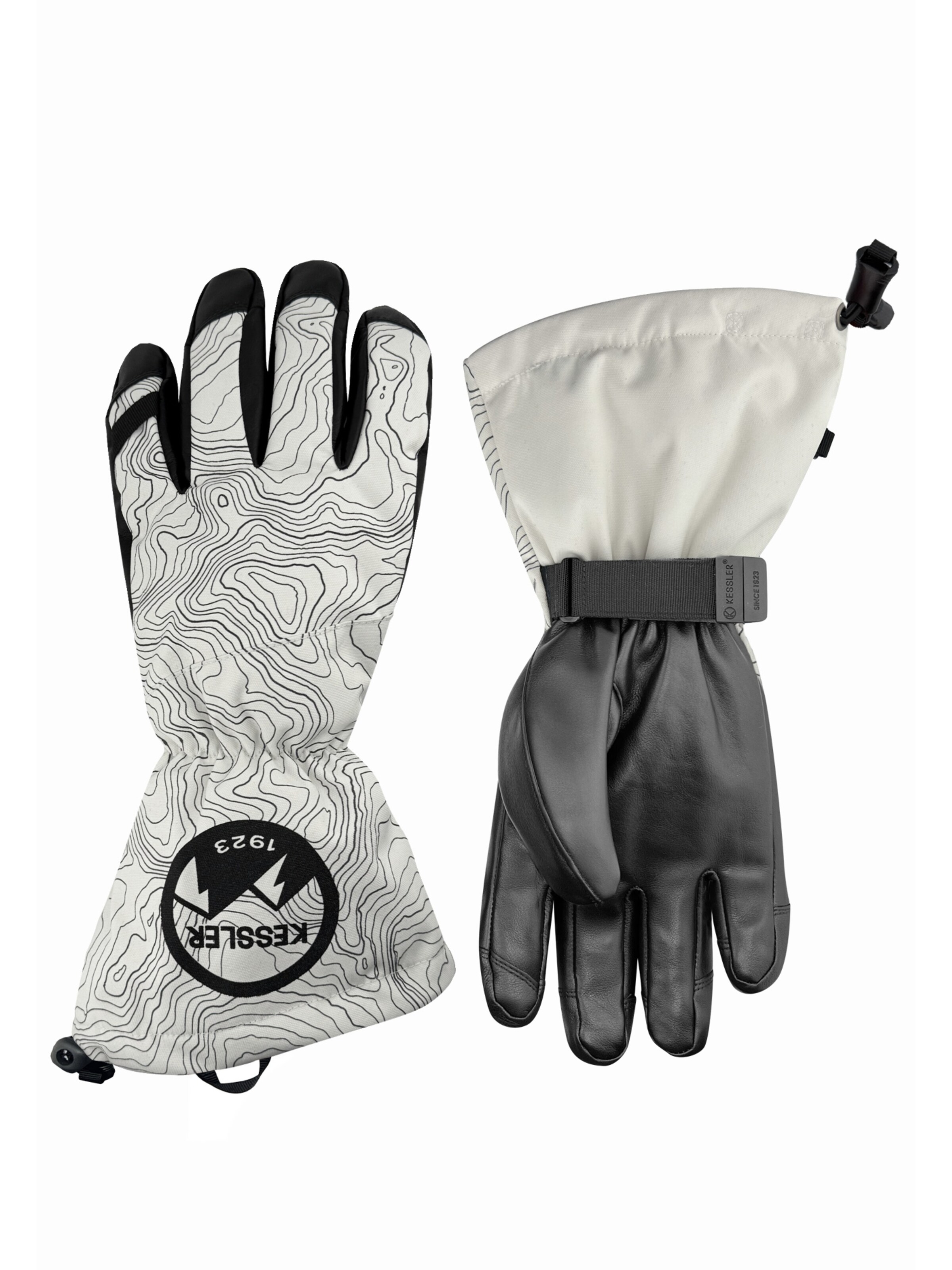 KESSLER Full Finger Gloves in White: front