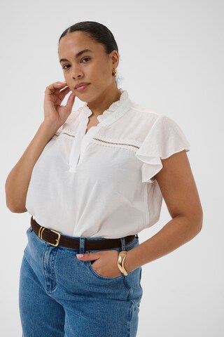 KAFFE CURVE Bluse 'KCronja' i hvid