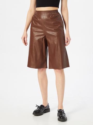 Wide Leg Pantalon Sisley en marron : devant