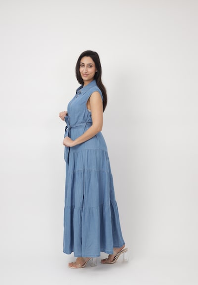 Abito camicia Elara di colore blu, Visualizzazione prodotti