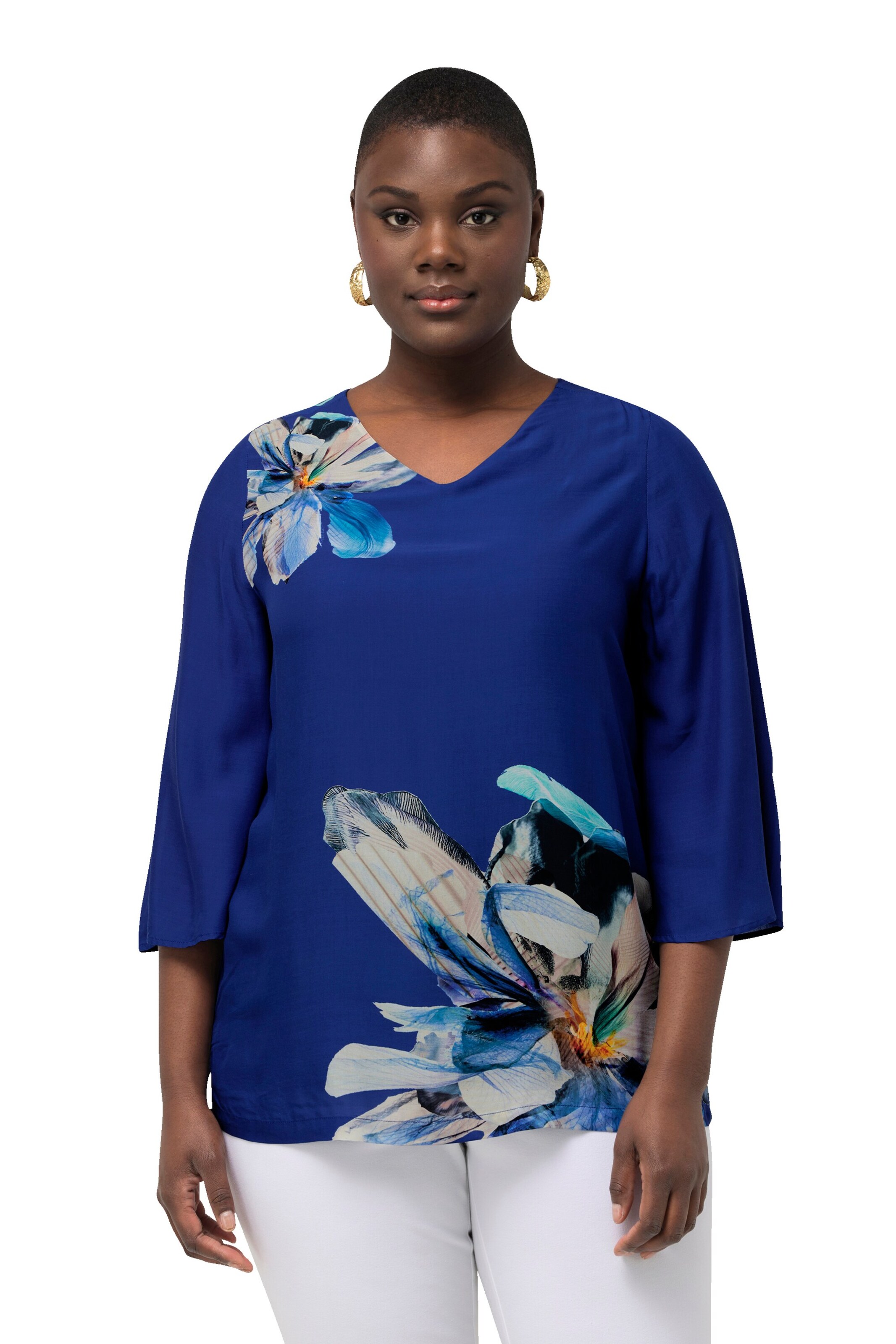 Ulla Popken Bluse in Blau: Vorderseite