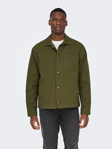 Only & Sons - Ajuste regular Camisa 'ONSRONNIE' en verde: frente