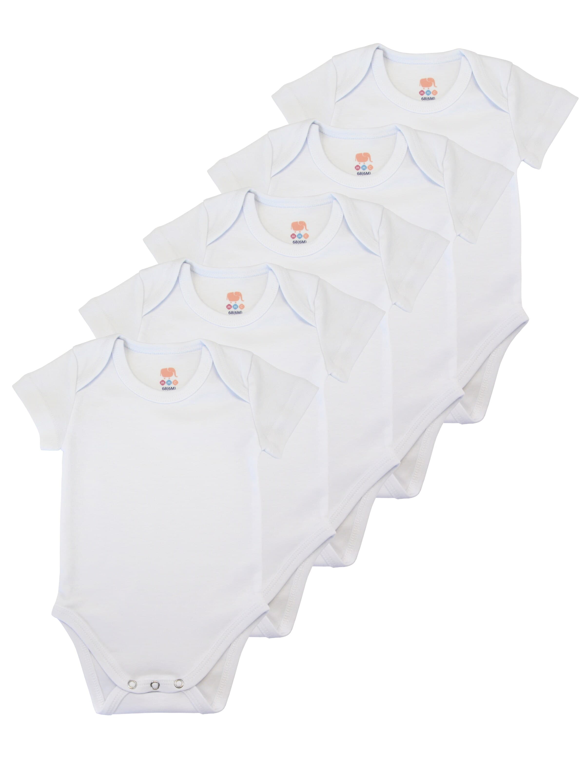M.M.C. Romper/Bodysuit 'Body Kurzarm' in White: front