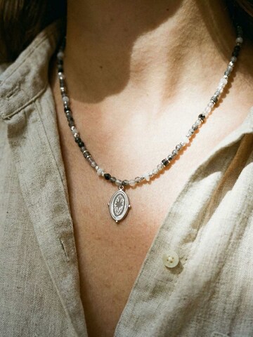 Nemomatheo Necklace 'Nachtkompass' in Grey