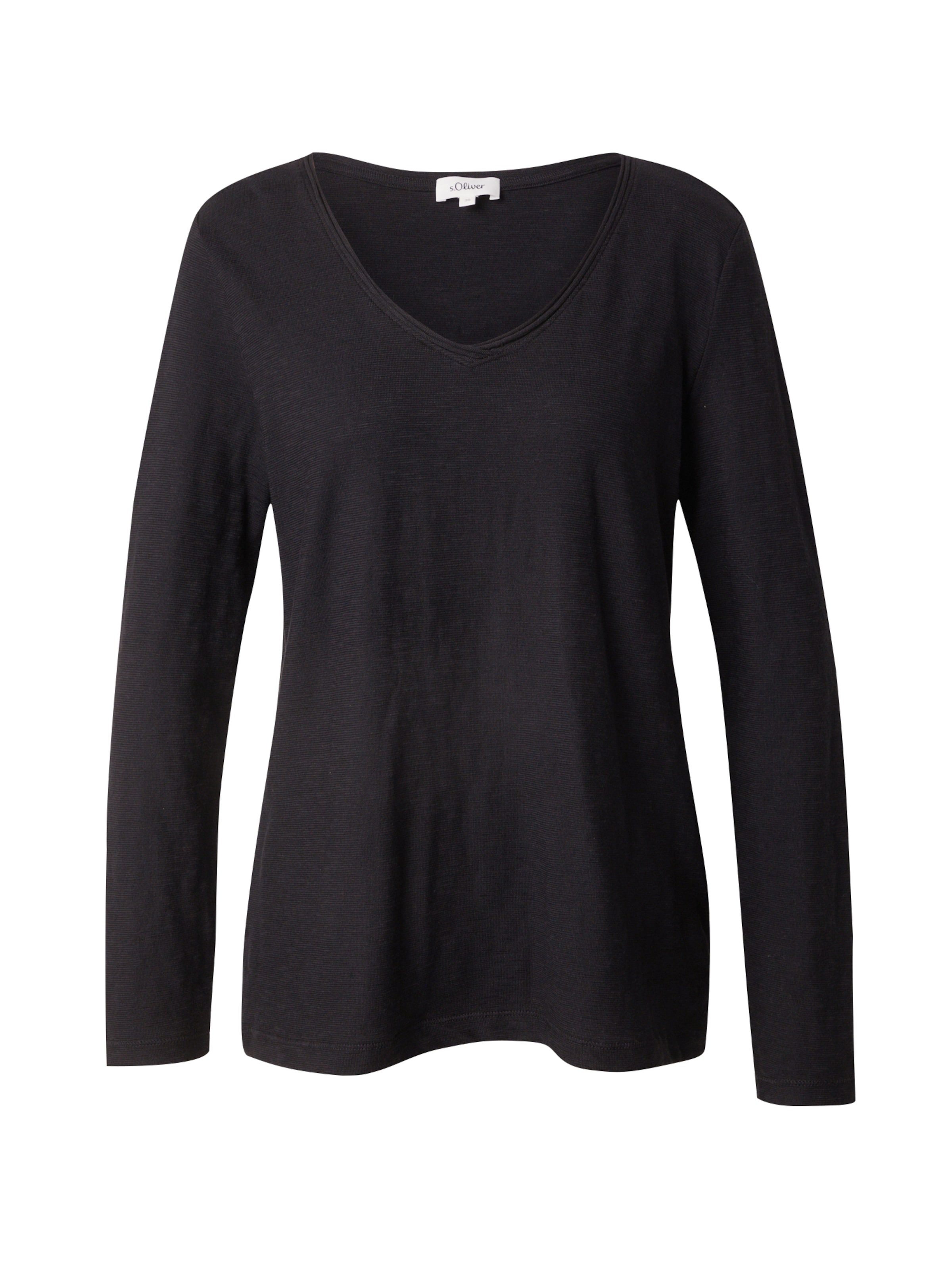 s.Oliver Μπλουζάκι σε μαύρο: μπροστά