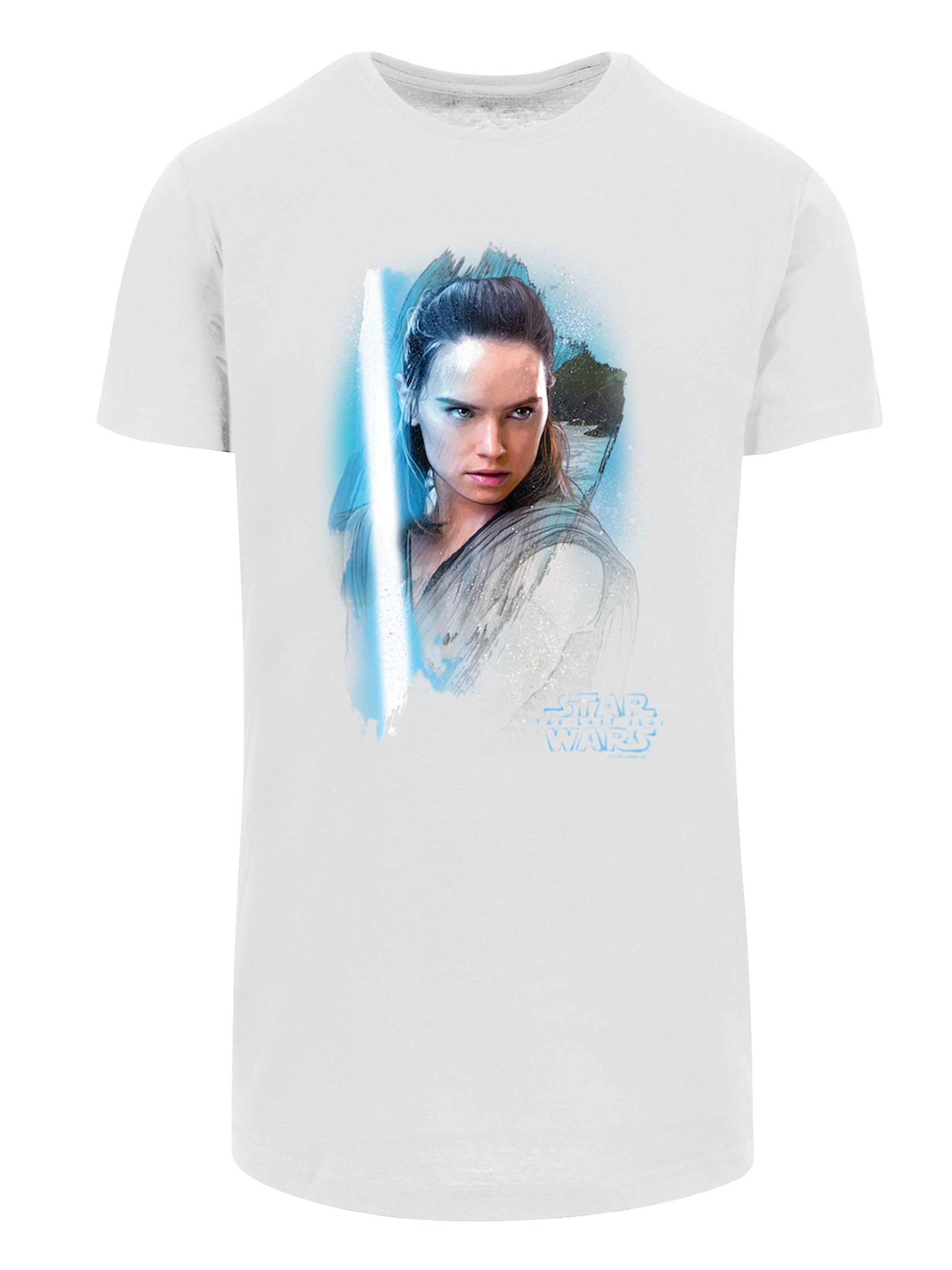 T-Shirt 'Star Wars The Last Jedi Rey' F4NT4STIC en blanc : devant