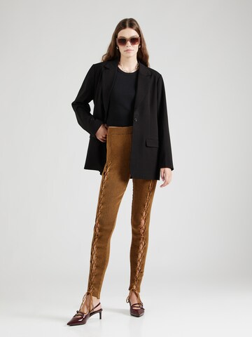 Monki - Skinny Leggings en marrón