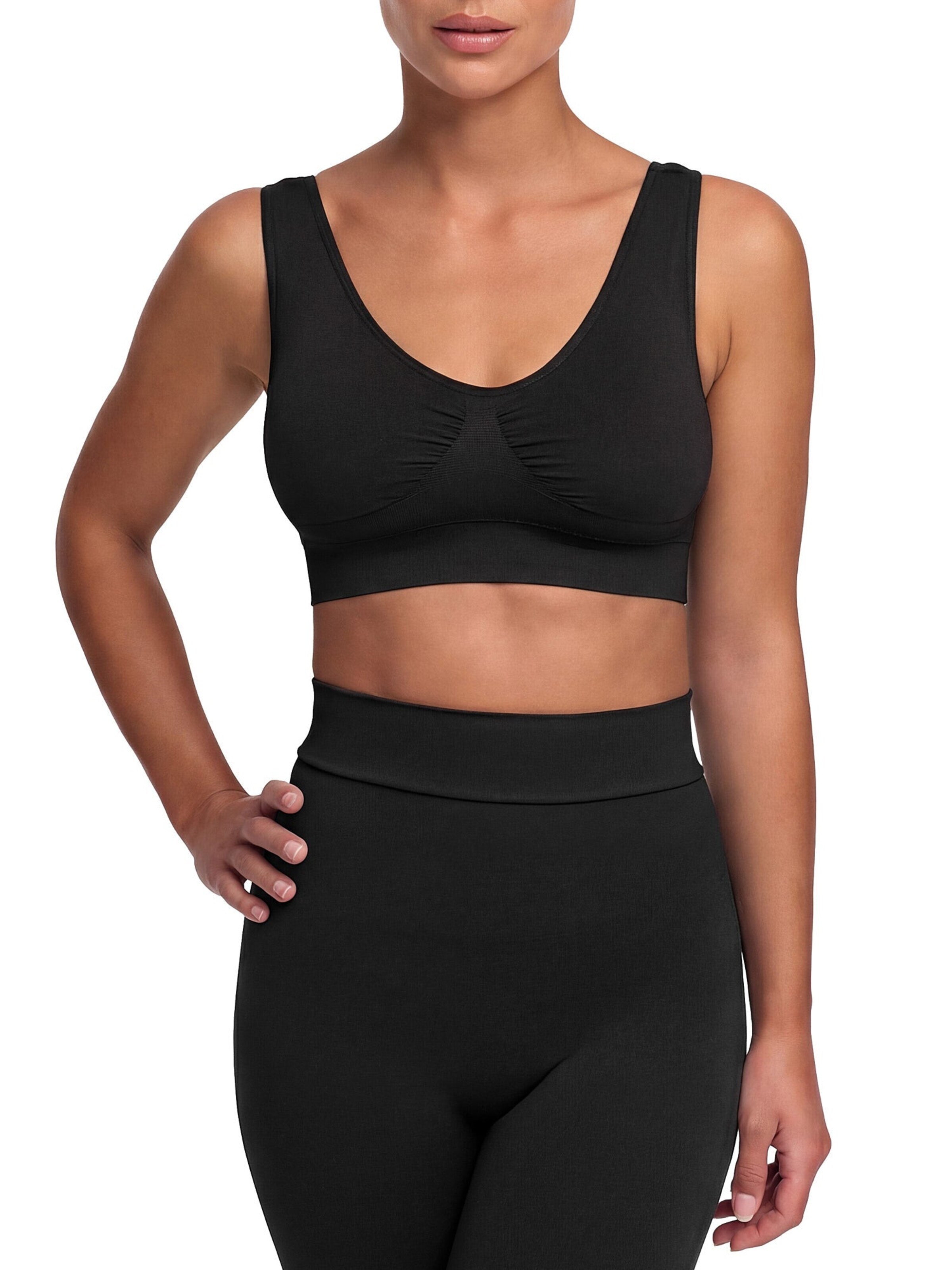 cfab (formerly creamy fabrics) Bygelfri Behå 'Comfy Bra' i svart: framsida