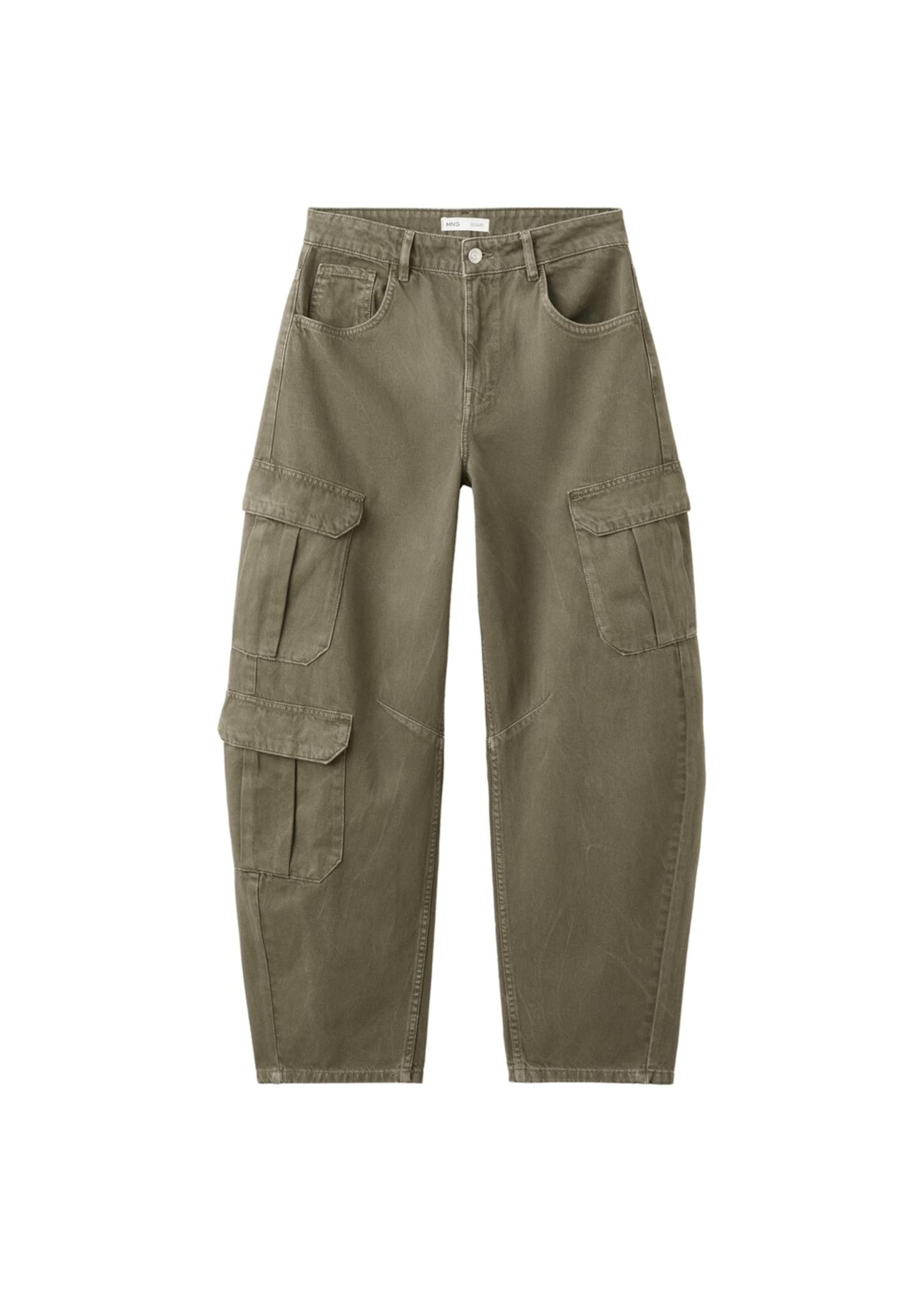 MANGO Baggy Cargofarkut 'Dilly' värissä vihreä: etupuoli