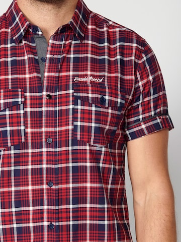 KOROSHI Regular fit Button Up Shirt in Red