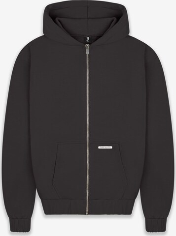 Dropsize Zip-Up Hoodie 'Super Heavy Blank' in Black: front