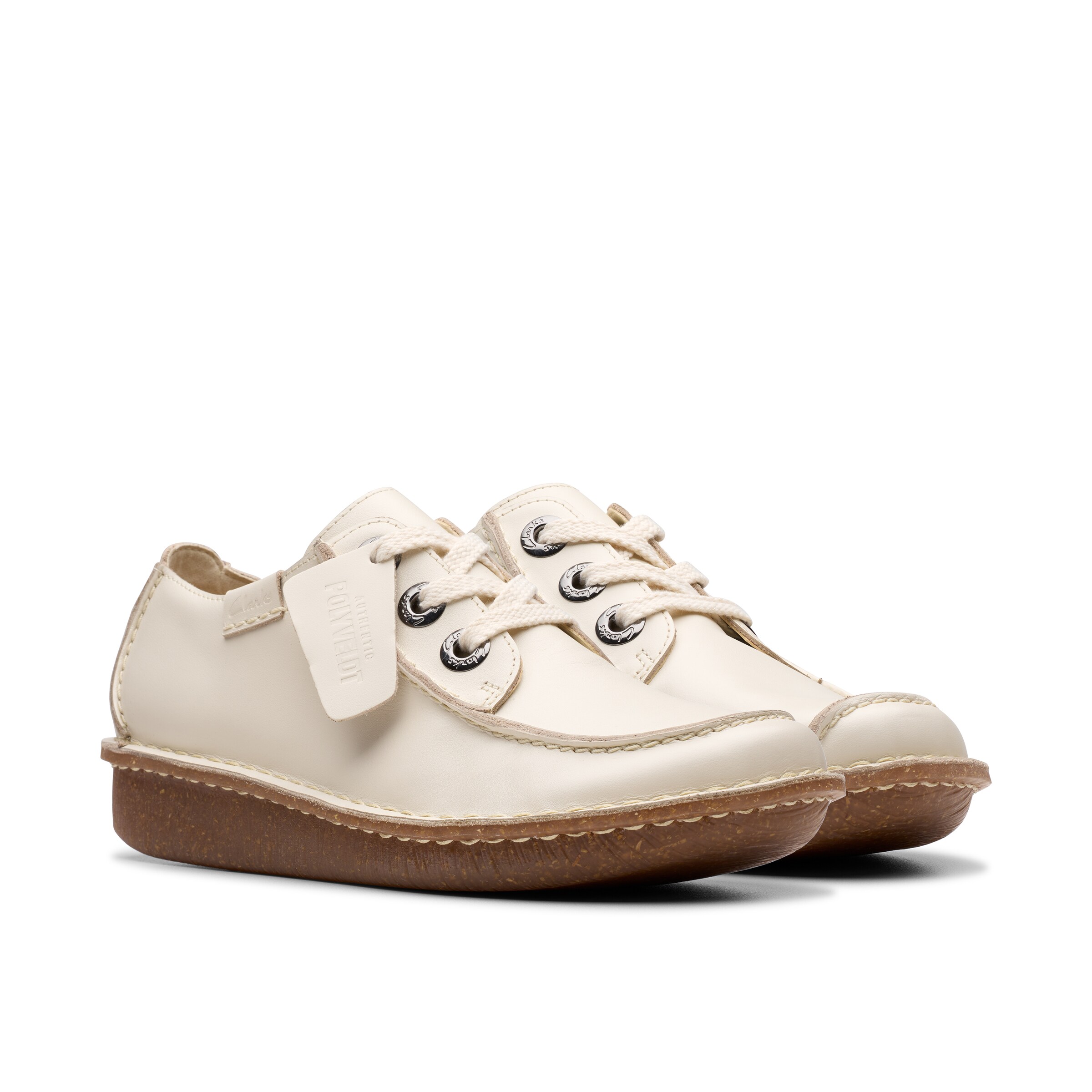 CLARKS - Sapatilha com atacadores 'Funny Dream' em branco