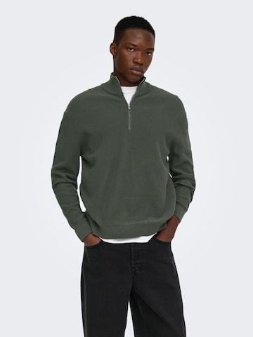 Pull-over Only & Sons en vert : devant