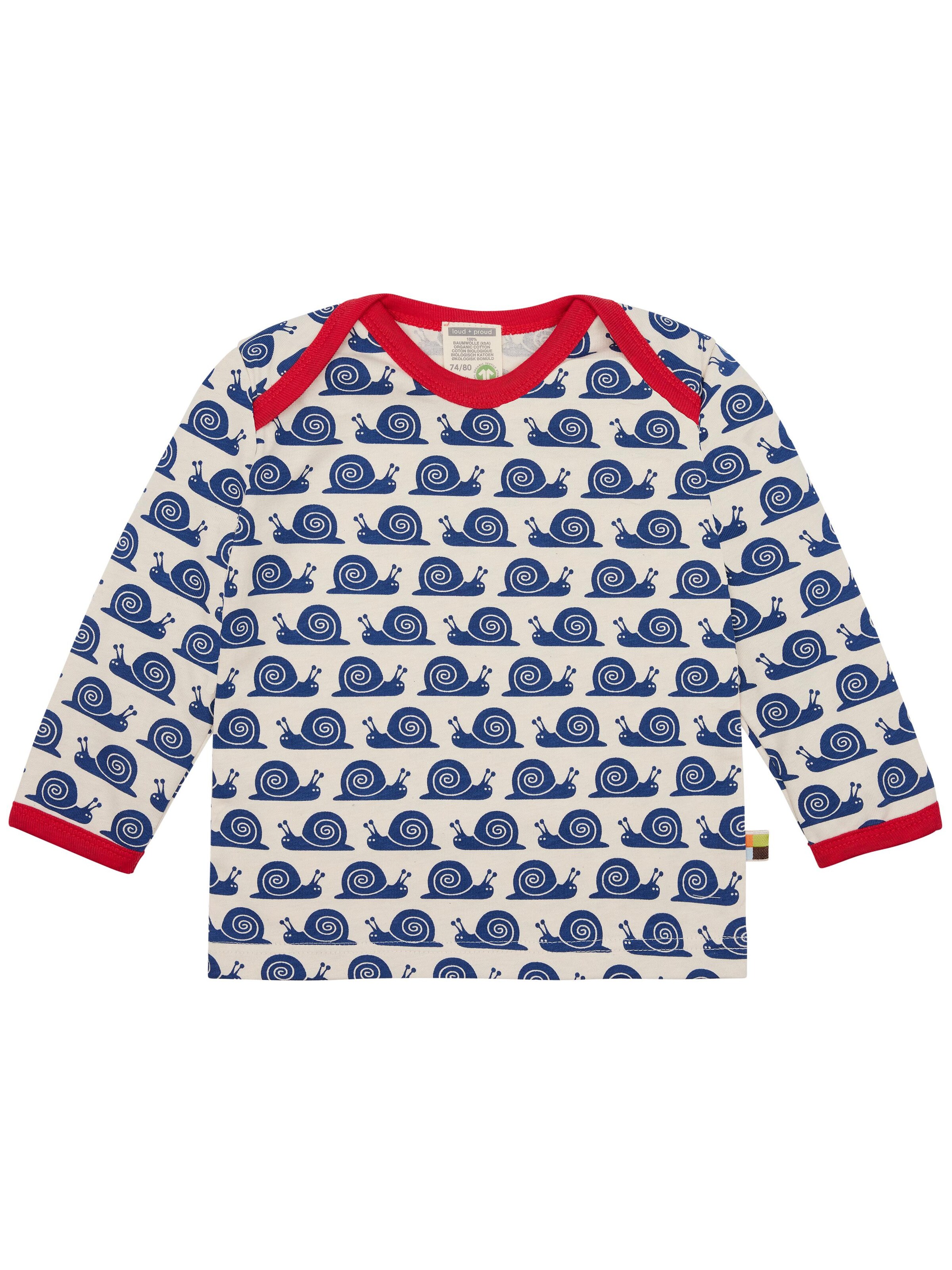 loud + proud Shirt 'Schnecken' in Blue: front