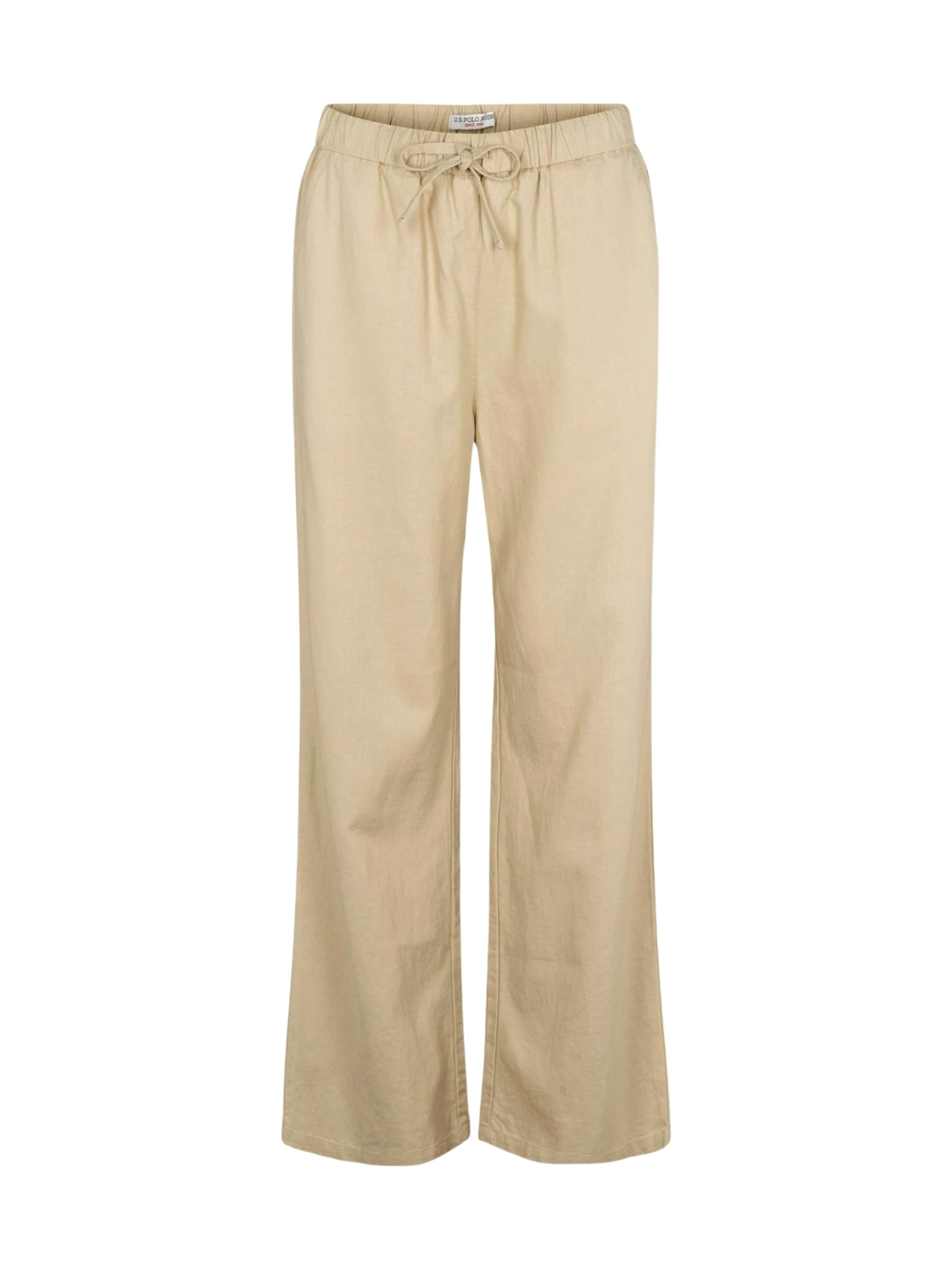 U.S. POLO ASSN. Zvonové kalhoty Kalhoty 'Ibi' – béžová: přední strana