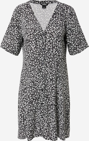 Monki - Vestido camisero en negro: frente