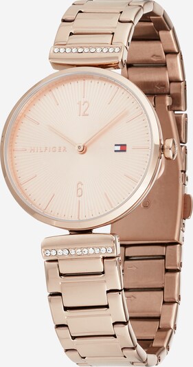TOMMY HILFIGER Montre à affichage analogique en bleu foncé / or rose / melon / blanc, Vue avec produit