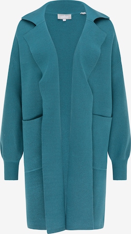 Manteau en tricot Usha en bleu : devant