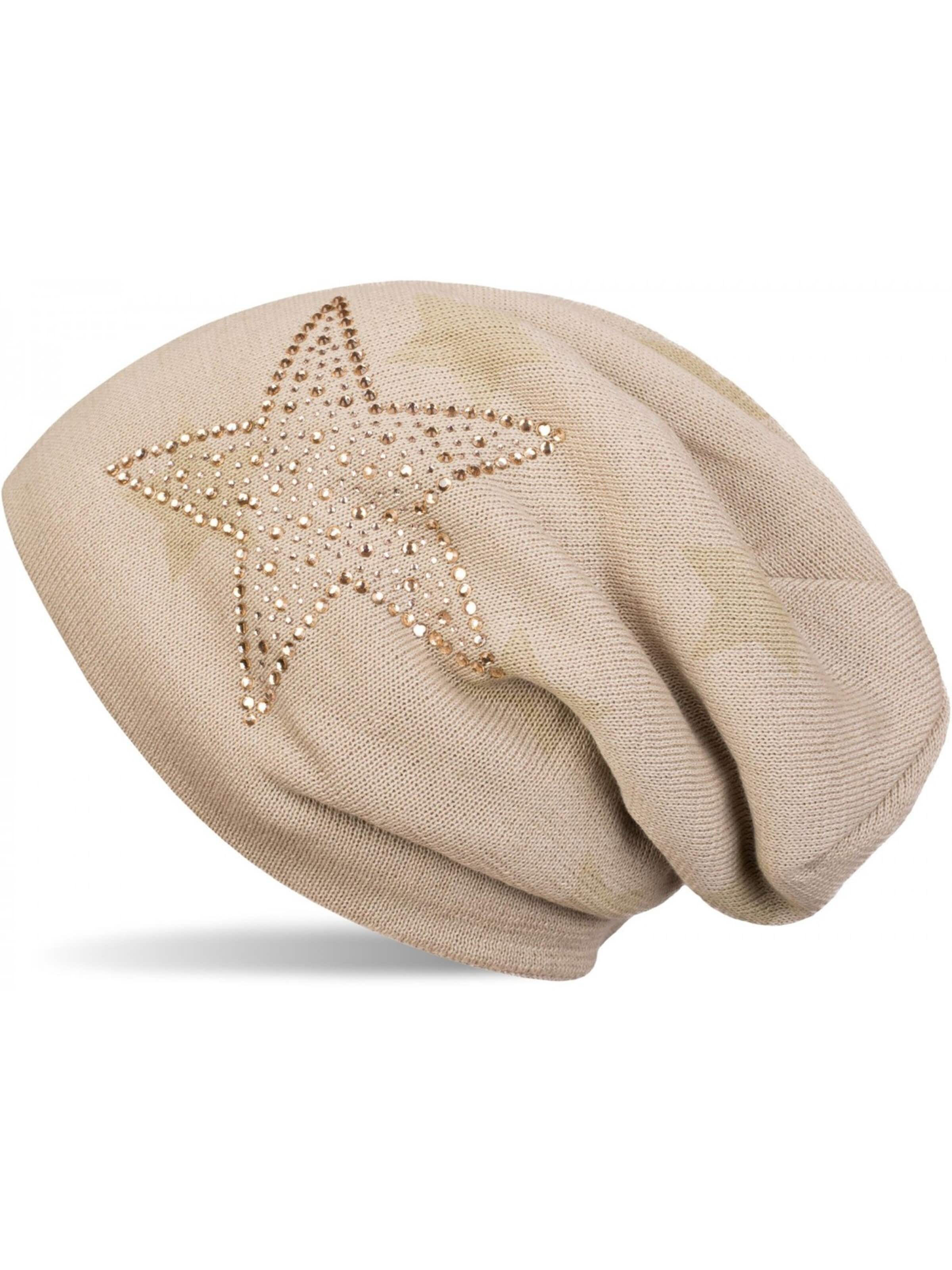 styleBREAKER Beanie 'Feinstrick Beanie mit Strass Stern' in 56-61 in Beige, Item view