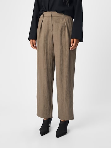 OBJECT Wide Leg Hose 'OBJEver' in Braun: Vorderseite