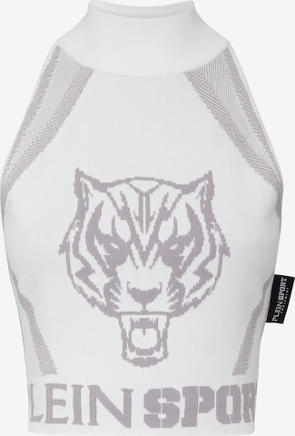 Plein Sport - Top de punto en blanco: frente