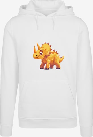 F4NT4STIC Sweatshirt 'Süßer Triceratops Dinosaurier' in Weiß: Vorderseite