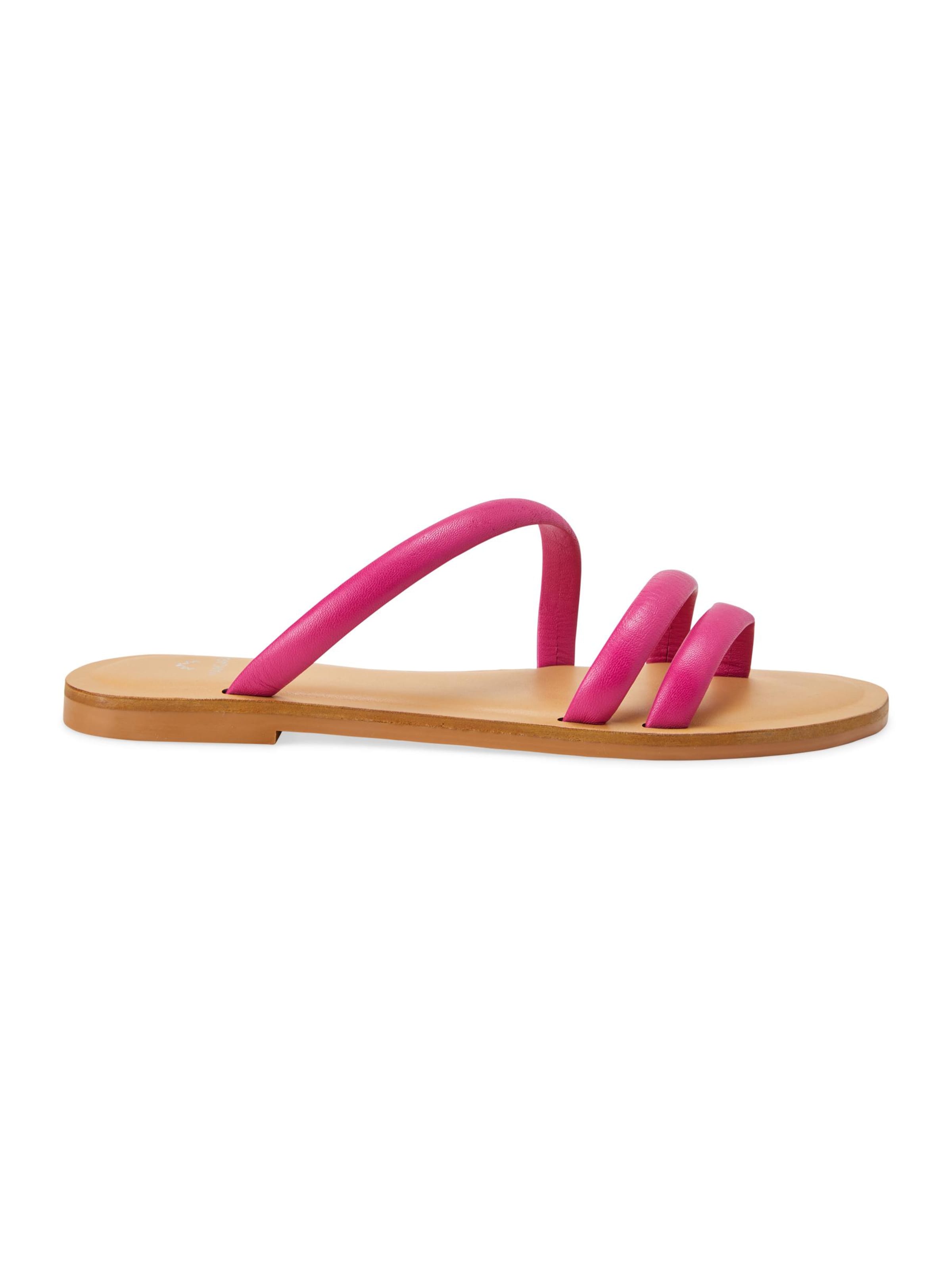 Mangara Atelier Teenslipper 'Sandales plates Mangara Cocao en cuir' in Roze: voorkant