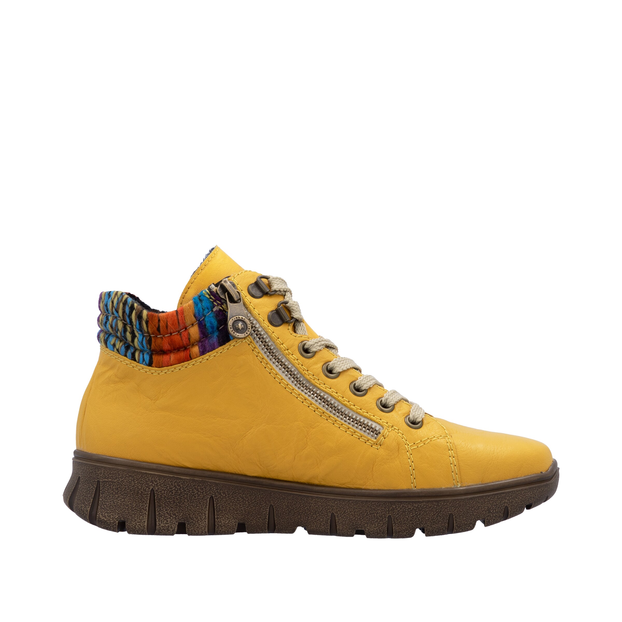Rieker Lace-Up Ankle Boots in Yellow