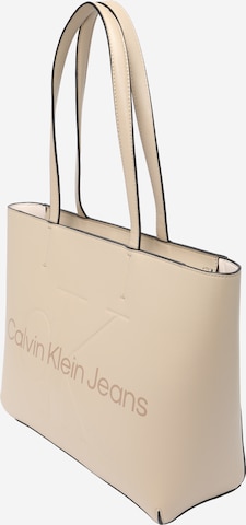 Calvin Klein Jeans - Shopper en beige: frente