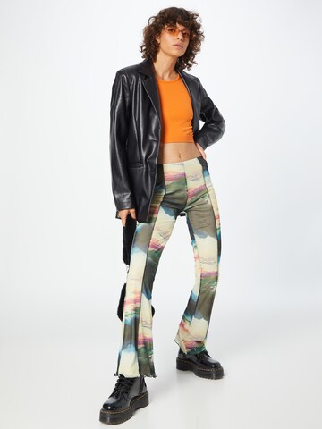 NEON & NYLON Flared Pants in White