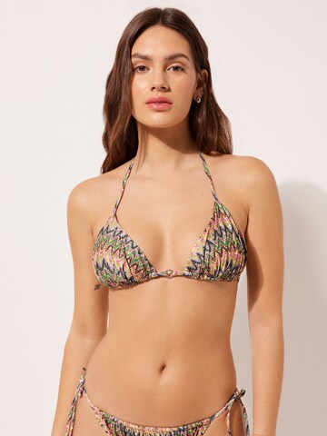 CALZEDONIA Triangle Bikini Top 'BRIGHT OPTICAL' in Mixed colors: front