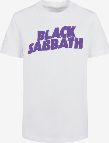 F4NT4STIC Shirt 'Black Sabbath Wavy Logo Black' in White: front