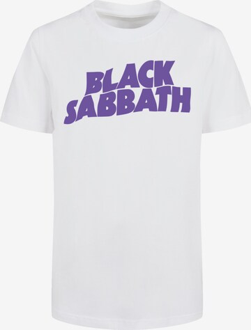 F4NT4STIC Shirt 'Black Sabbath Wavy Logo Black' in Wit: voorkant