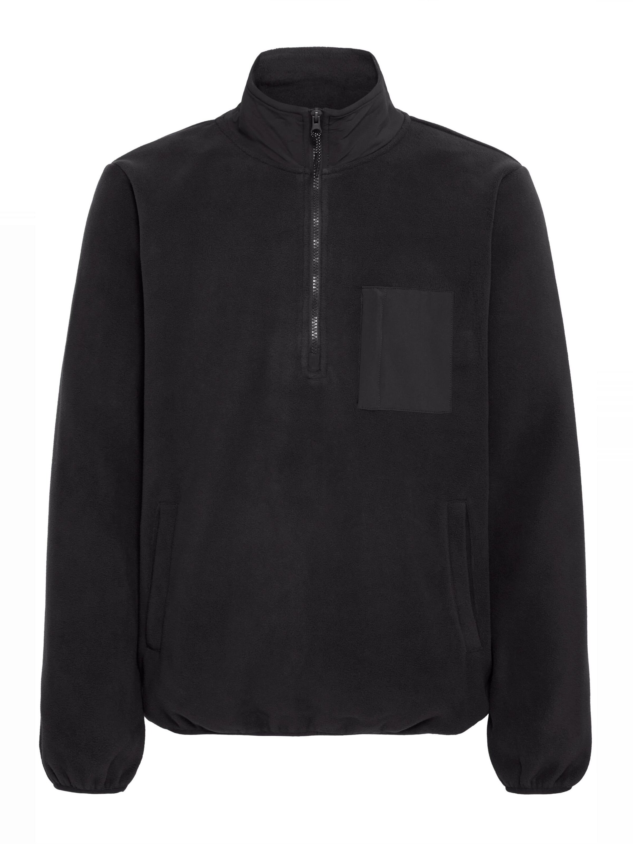 BLEND Fleecejacke ' BHBROOKS Sweatshirt halfzipp ' in Schwarz: Vorderseite