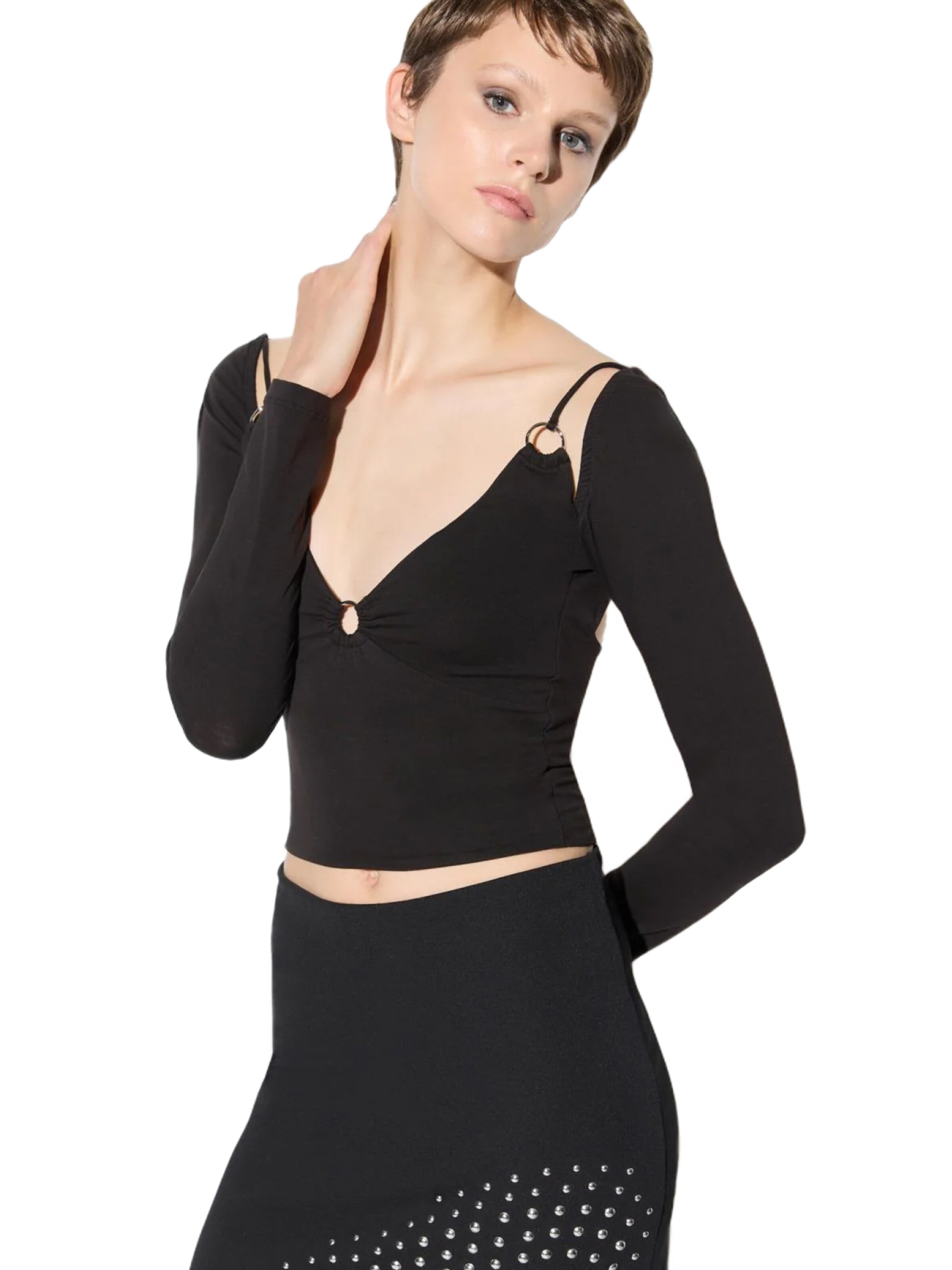 No Matter What Bluse in Schwarz: Vorderseite