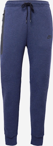 Nike Sportswear Дънки Tapered Leg Панталон 'TECH FLEECE' в синьо: отпред