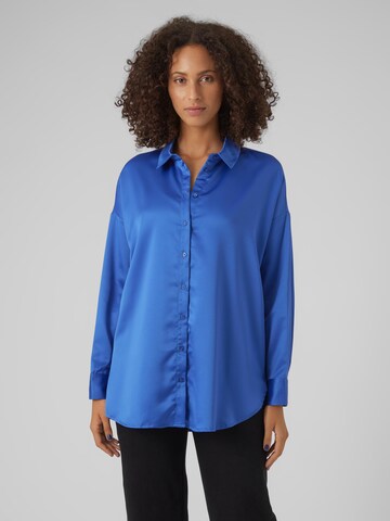 VERO MODA Blouse 'MERLE' in Blauw: voorkant