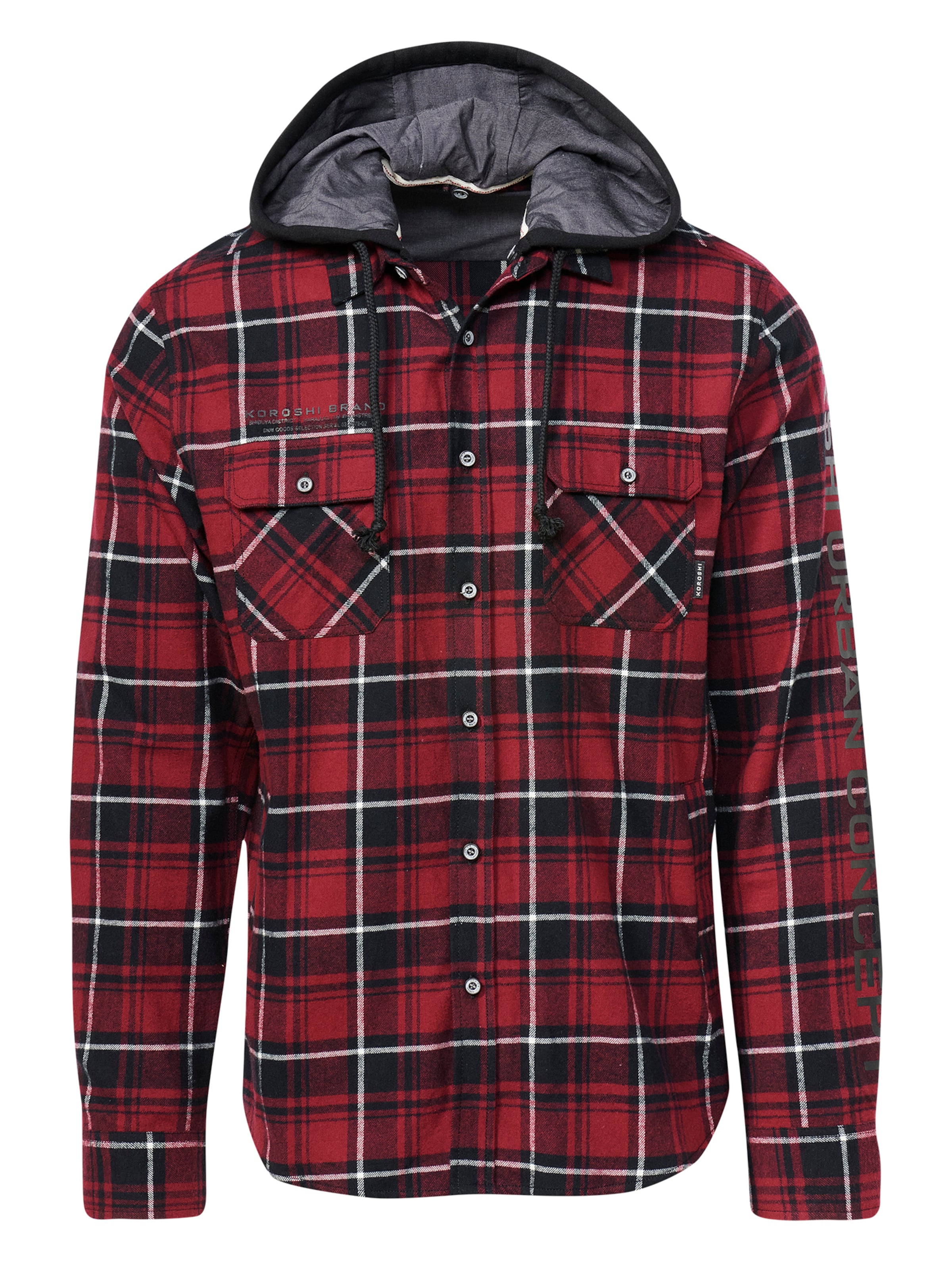 KOROSHI Klasický střih Košile – červená: přední strana