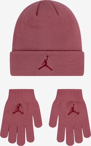 Jordan Set: Mütze und Handschuhe 'ESSENTIALS' in Lila: Vorderseite
