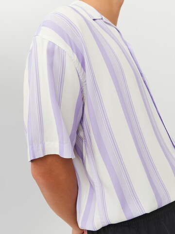 JACK & JONES Comfort fit Button Up Shirt 'Reggie' in Purple