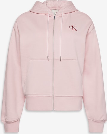 Giacca di felpa di Calvin Klein Jeans in rosa: frontale