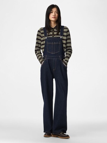 Loosefit Pantaloni con pettorina 'PCGrace' di PIECES in blu: frontale