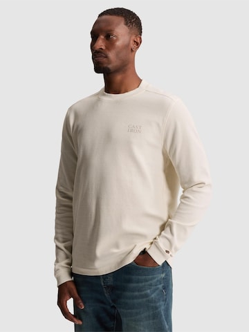 CAST IRON T-shirt 'Regular fit T-shirt with long sleeves' i beige: framsida