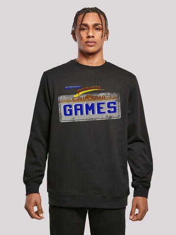 F4NT4STIC Sweatshirt 'Retro Gaming California Games Plate' in Black: front