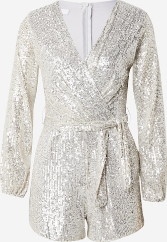 Tuta jumpsuit di WAL G. in argento: frontale