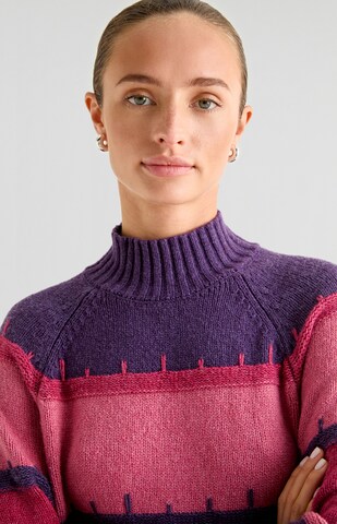 Scalpers Stripes Blocking Jumper ' ' in Lila: Vorderseite